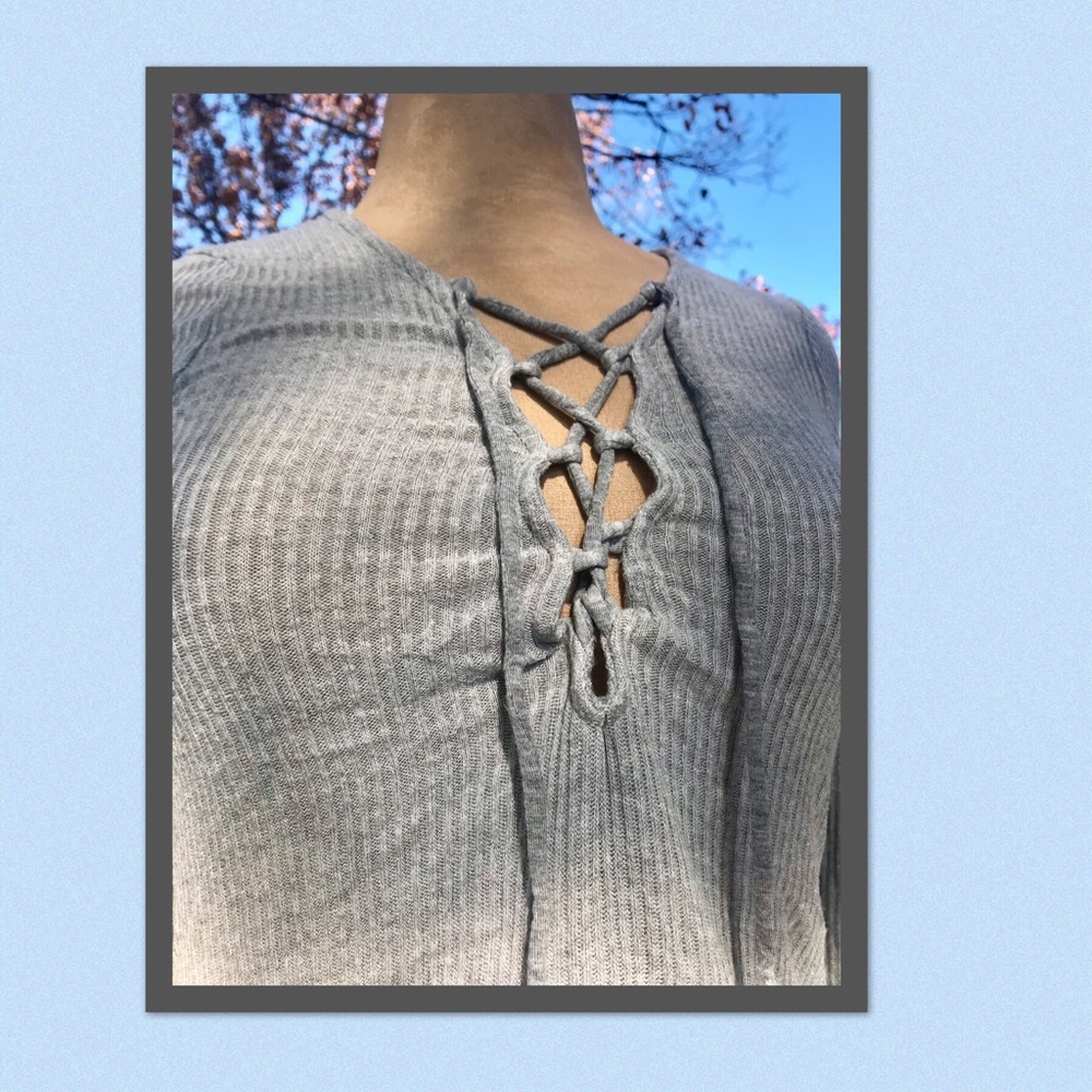 Urban Outfitters Ribbed Tie-front Sweater, Med